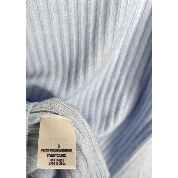 MI AMI Women's Light Blue Ribbed Soft Crop Sweater NWT Small - Picture 3 of 4